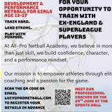 All-Pro Netball Academy Trials in Surrey – June 24
